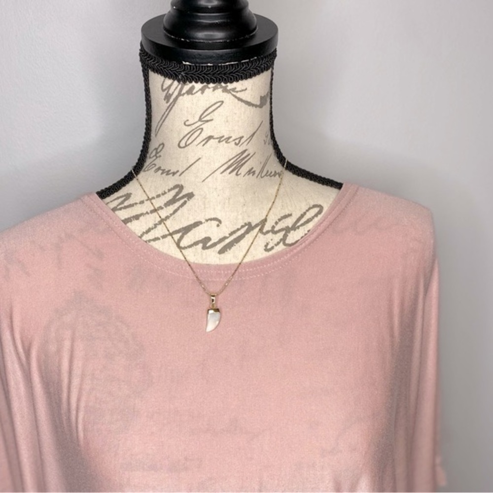 Mother of Pearl Necklace Horn Carved Shell BOHO Gold - Picture 6 of 16